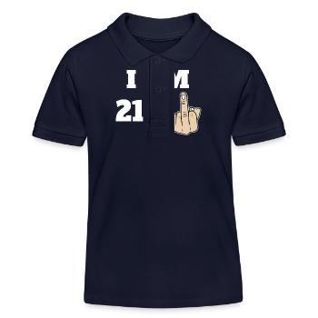 I Am 21 + 1 Sarcastic Funny 22nd Birthday Turning - Kids Organic Polo Shirt by Stanley/Stella - navy - Front
