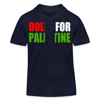 dolls for palestine - Kids Organic Polo Shirt by Stanley/Stella - navy - Front
