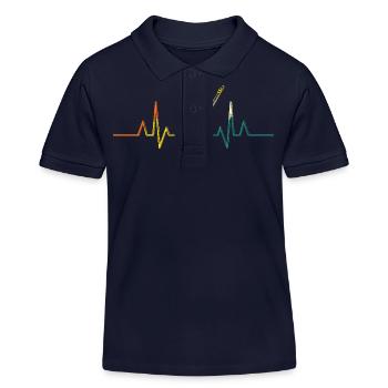 Flûte Heartbeat Flûte - Polo enfant bio Stanley/Stella - bleu marine - Devant