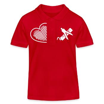 Mathematician Heartbeat - Kids Organic Polo Shirt by Stanley/Stella - red - Front