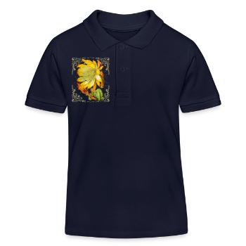 Kaktusblüte, vintage-botanische Illustration - Kinder Organic Poloshirt Mini Sprinter von Stanley/Stella - Navy - Vorne