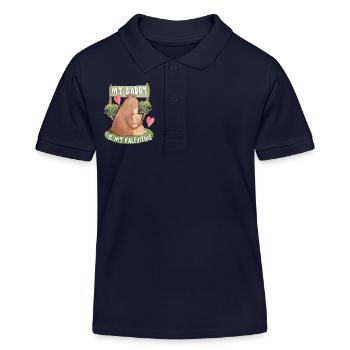 Daddy-Is-My-Valentine, Bear Love Love - Kids Organic Polo Shirt by Stanley/Stella - navy - Front
