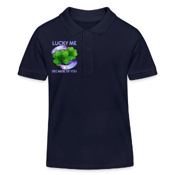 Cloverleaf Happiness, Happy Love, Valentine's Day - Kids Organic Polo Shirt by Stanley/Stella - navy - Front