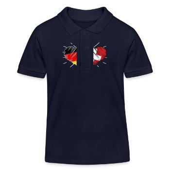 Schweizer Deutsches Herz Schweiz - Kinder Organic Poloshirt Mini Sprinter von Stanley/Stella - Navy - Vorne