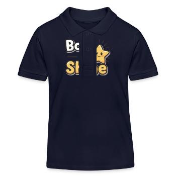 Né pour briller – Strahlender Stern - Polo enfant bio Stanley/Stella - bleu marine - Devant