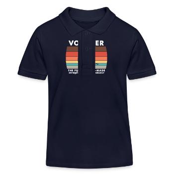 Voyager 1977 Retro-Raumsonden-Mission - Kinder Organic Poloshirt Mini Sprinter von Stanley/Stella - Navy - Vorne