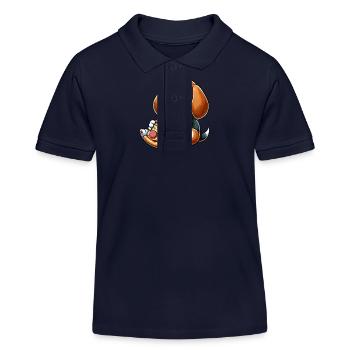 Chien Beagle Pizza Pizza Amateur de Fromage - Polo enfant bio Stanley/Stella - bleu marine - Devant