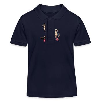 Skateboard Mops, Hund Skateboarder - Kinder Organic Poloshirt Mini Sprinter von Stanley/Stella - Navy - Vorne