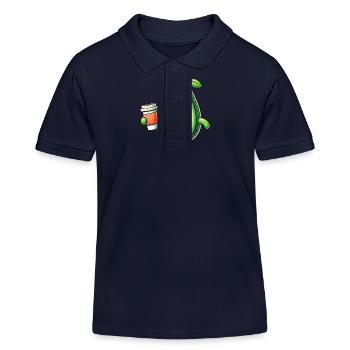 Avocat au café Caffeine Shock - Polo enfant bio Stanley/Stella - bleu marine - Devant