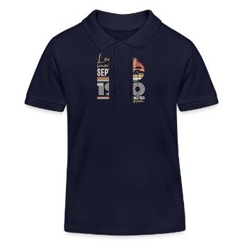 September 1970 Geboren im September 1970 September 1970 - Kinder Organic Poloshirt Mini Sprinter von Stanley/Stella - Navy - Vorne