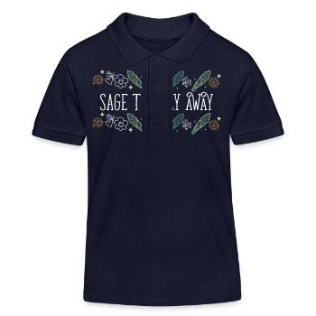 Sage The Day Away Smudge Sticks Healing Burning - Kids Organic Polo Shirt by Stanley/Stella - navy - Front