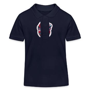 Frohe Weihnachtseule - Kinder Organic Poloshirt Mini Sprinter von Stanley/Stella - Navy - Vorne