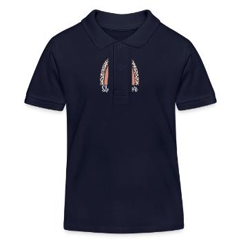 Schlachter Regenbogen Leopard Lustiger Schlachter - Kinder Organic Poloshirt Mini Sprinter von Stanley/Stella - Navy - Vorne