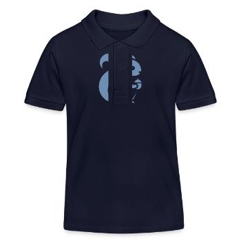Minimalistische Eichhörnchen Silhouette mit Nuss - Kinder Organic Poloshirt Mini Sprinter von Stanley/Stella - Navy - Vorne
