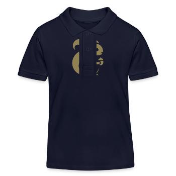 Minimalistische Eichhörnchen Silhouette mit Nuss - Kinder Organic Poloshirt Mini Sprinter von Stanley/Stella - Navy - Vorne