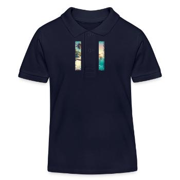 Malediven Reethi Beach – Grunge Urlaubsparadies - Kinder Organic Poloshirt Mini Sprinter von Stanley/Stella - Navy - Vorne