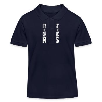 Funny Barbecue Ribs Saying - Kids Organic Polo Shirt by Stanley/Stella - navy - Front