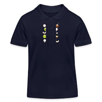 Retro Coconut Design - Kids Organic Polo Shirt by Stanley/Stella - navy - Front