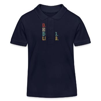 Papa Held Boxlegende - Kinder Organic Poloshirt Mini Sprinter von Stanley/Stella - Navy - Vorne