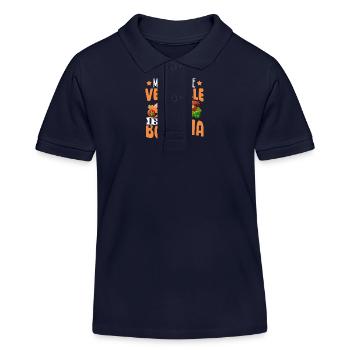 Bologna -Fleisch -Gemüse -Baloney -Sandwich - Kinder Organic Poloshirt Mini Sprinter von Stanley/Stella - Navy - Vorne