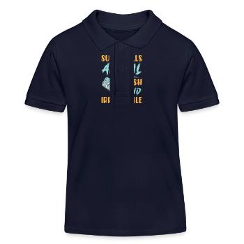 Sushi Japan Essen Sushi-Mahlzeit - Kinder Organic Poloshirt Mini Sprinter von Stanley/Stella - Navy - Vorne