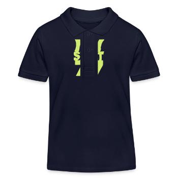 Birthday 77 - Kids Organic Polo Shirt by Stanley/Stella - navy - Front