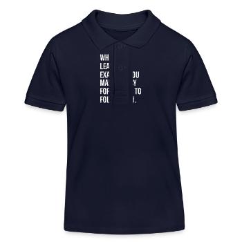 Wenn du mit gutem Beispiel vorangehst, machst du es dir leicht. - Kinder Organic Poloshirt Mini Sprinter von Stanley/Stella - Navy - Vorne