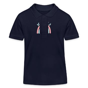 Ich bin 3 niedliche Regenbogen Design Junge Mädche - Kids Organic Polo Shirt by Stanley/Stella - navy - Front