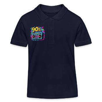 Boombox der 90er - Kinder Organic Poloshirt Mini Sprinter von Stanley/Stella - Navy - Vorne