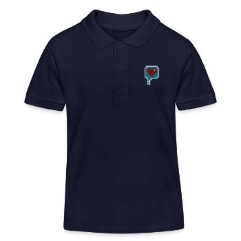 Cœur de pixel - Polo enfant bio Stanley/Stella - bleu marine - Devant