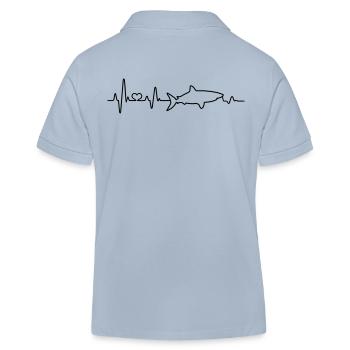 Battements de coeur Requin Requins ECG Pouls Requin nageoire - Polo enfant bio Stanley/Stella - bleu ciel - Dos