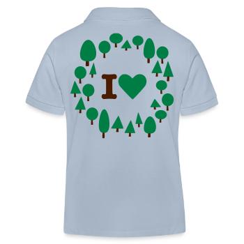 I heart trees - Polo enfant bio Stanley/Stella - bleu ciel - Dos