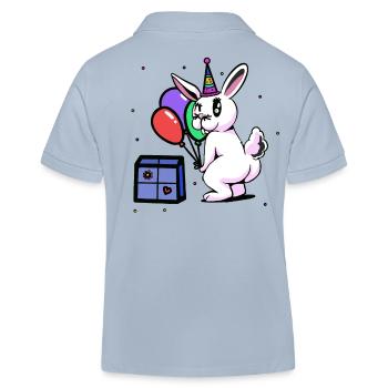 Célébrations de félicitations d’anniversaire de lapin - Polo enfant bio Stanley/Stella - bleu ciel - Dos