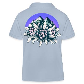 Alpes, Allgäu, Tyrol, Edelweiss, Fleur, Montagnes, Montagne - Polo enfant bio Stanley/Stella - bleu ciel - Dos