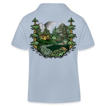 Wald Hütte Natur Waldbewohner Naturliebhaber - Kinder Organic Poloshirt Mini Sprinter von Stanley/Stella - sky Blue - Hinten