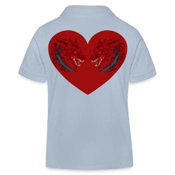 Liebe Drachen Herz Romantik Valentin Fabelwesen - Kinder Organic Poloshirt Mini Sprinter von Stanley/Stella - sky Blue - Hinten