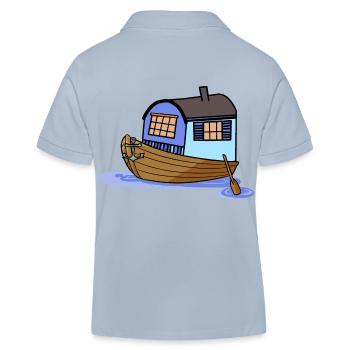 Schiff Ahoi Haus Boot Ruderboot Paddelboot Segler - Kinder Organic Poloshirt Mini Sprinter von Stanley/Stella - sky Blue - Hinten