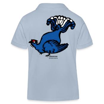 Black grouse Lyrurus tetrix illustration Ornithology - Kids Organic Polo Shirt by Stanley/Stella - sky blue - Back