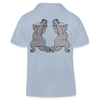 Yoga Chats Yogi Cat - Polo enfant bio Stanley/Stella - bleu ciel - Dos