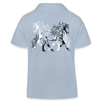 Cheval Sauvage Quarterhorse Poney Cavalier - Polo enfant bio Stanley/Stella - bleu ciel - Dos