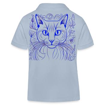 Katzengesicht Katze Katzen Geburtstagsgeschenk - Kinder Organic Poloshirt Mini Sprinter von Stanley/Stella - sky Blue - Hinten