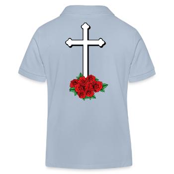 Croix Dieu Église religion Jésus mort funérailles - Polo enfant bio Stanley/Stella - bleu ciel - Dos