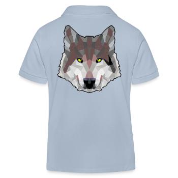 WILDERNESS Wolves Dog POLYGON WOLF Wildlife - Kids Organic Polo Shirt by Stanley/Stella - sky blue - Back