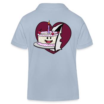 Herz Geburtstag Torte Glückwunsch Kuchen Gebäck - Kinder Organic Poloshirt Mini Sprinter von Stanley/Stella - sky Blue - Hinten