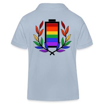 Battery Battery LGBT Homosexuality Gay Pride - Kids Organic Polo Shirt by Stanley/Stella - sky blue - Back