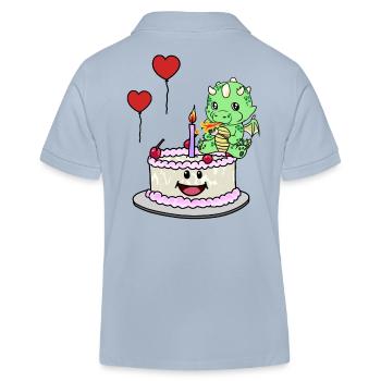 Dragon Birthday Cake Bonbons - Polo enfant bio Stanley/Stella - bleu ciel - Dos