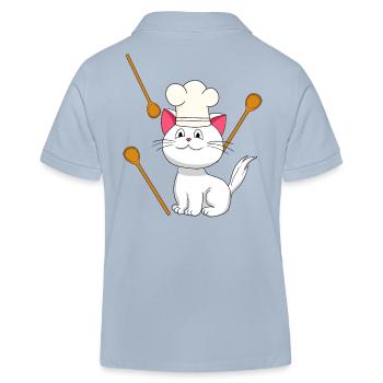 Katze Koch Kochmütze Geburtstagsgeschenk kochen - Kinder Organic Poloshirt Mini Sprinter von Stanley/Stella - sky Blue - Hinten