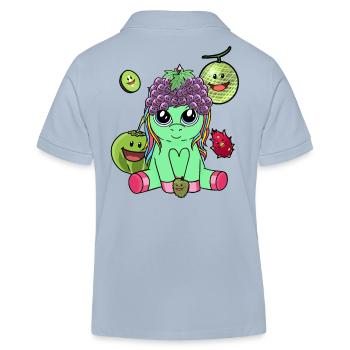 Fabelwesen Einhorn exotisch Obst Früchte Vitamine - Kinder Organic Poloshirt Mini Sprinter von Stanley/Stella - sky Blue - Hinten