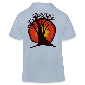 Arbre, Soleil, Coucher De Soleil, Rayons De Soleil, Forêt - Polo enfant bio Stanley/Stella - bleu ciel - Dos