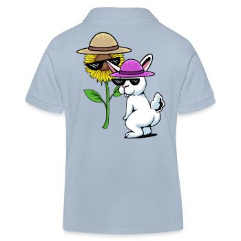 Fantasy Bunny Rabbit Lunettes Jardin de tournesol - Polo enfant bio Stanley/Stella - bleu ciel - Dos